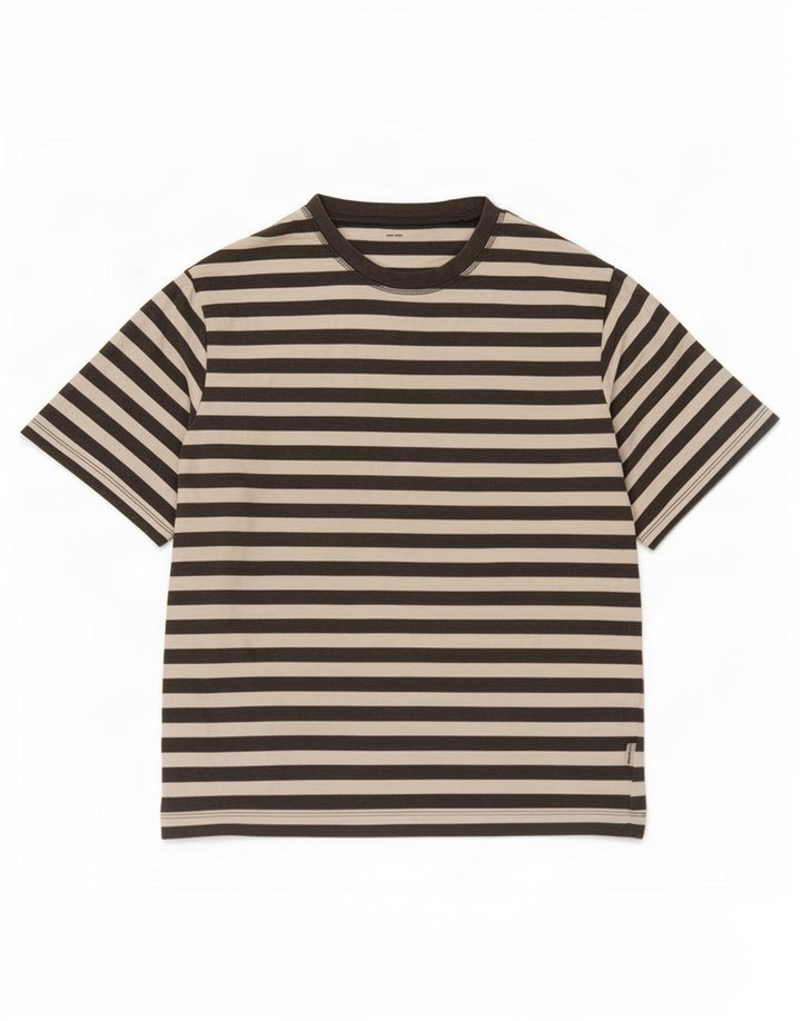 Camiseta masculina Jack & Jones grande algodão listrado cinza