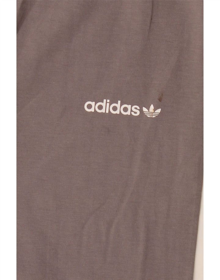 ADIDAS Womens Graphic Leggings UK 12 Médio Cinza Algodão