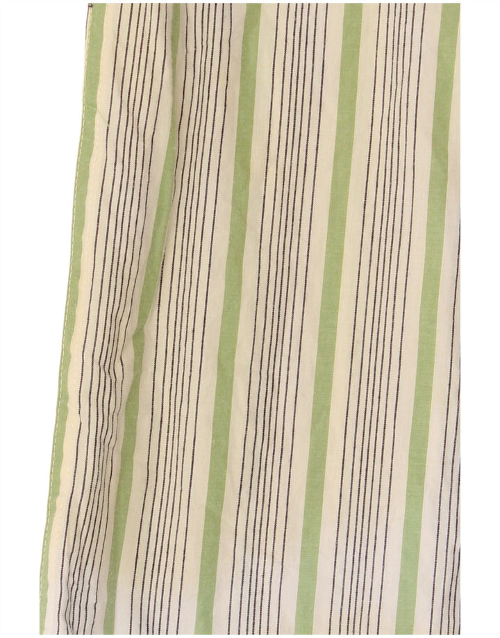 Camisa masculina Izod de algodão listrado branco médio