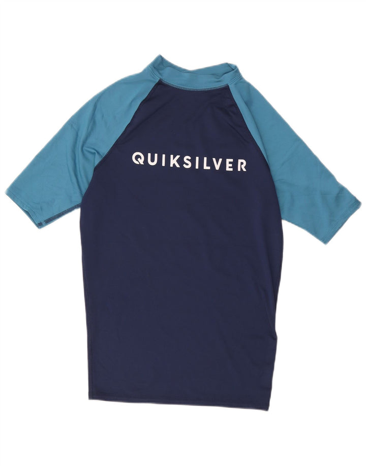 Camiseta gráfica masculina Quiksilver Top médio azul marinho Colourblock