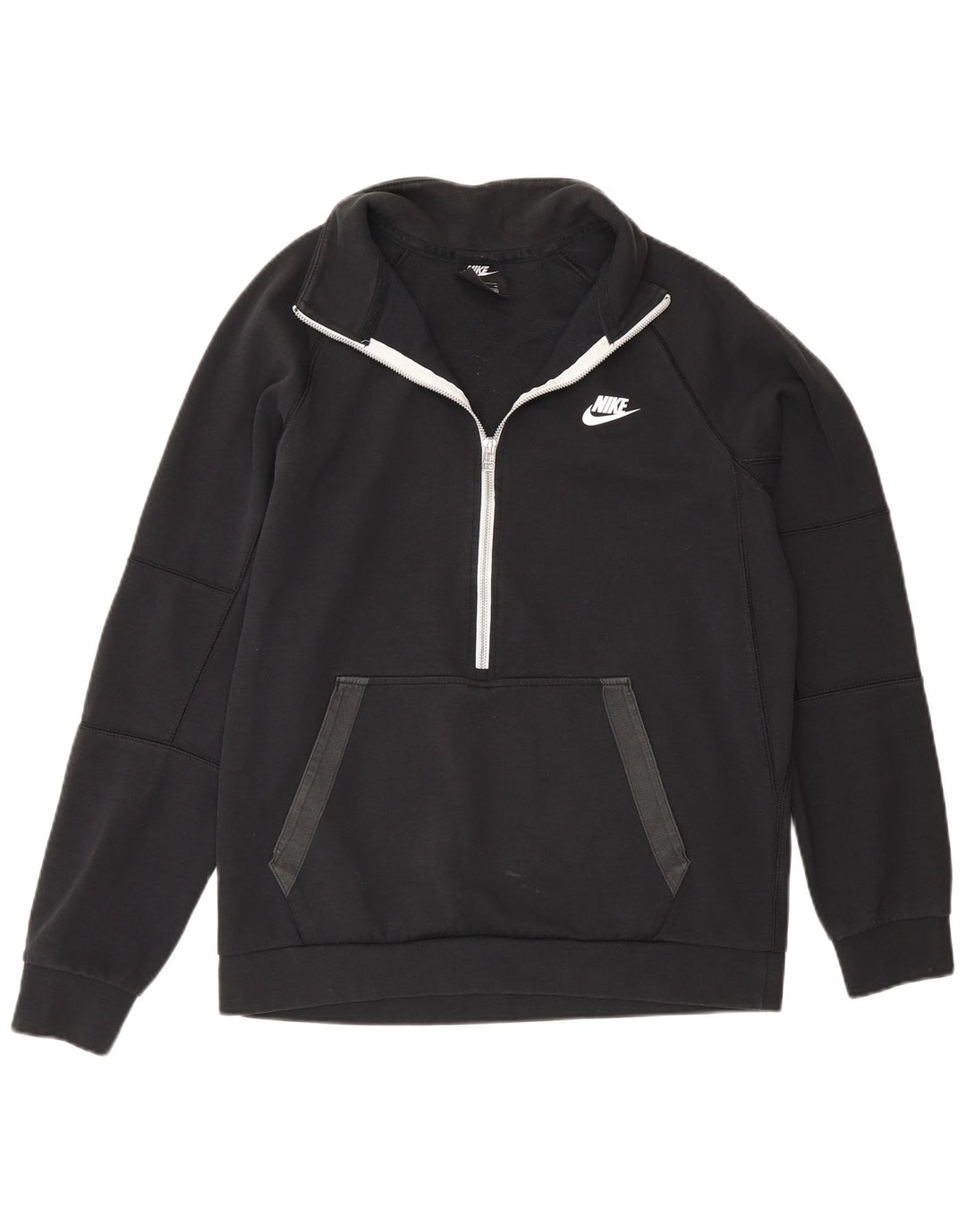 Moletom masculino Nike com zíper e gola alta de algodão preto médio