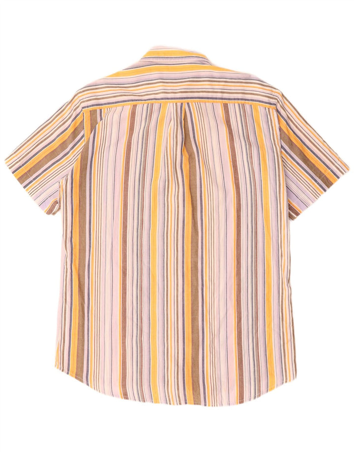 Camisa masculina de manga curta KAPPA grande algodão listrado multicolorido
