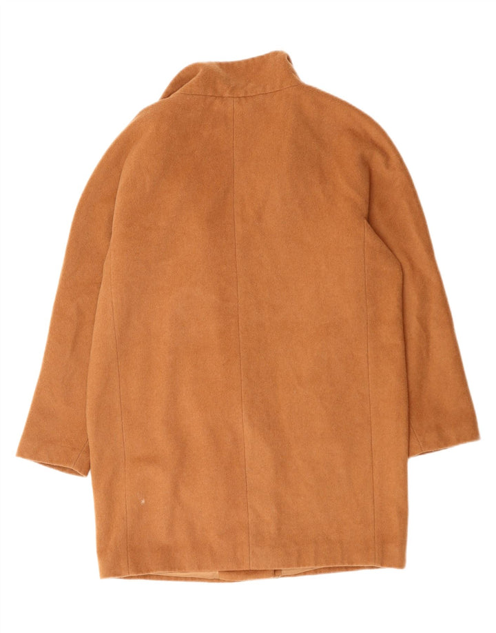 Sobretudo feminino Jaeger de ajuste solto Reino Unido 14 lã marrom médio