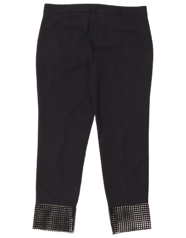Zara Calça Chino Feminina Slim Grande W33 L27 Algodão Geométrico Preto