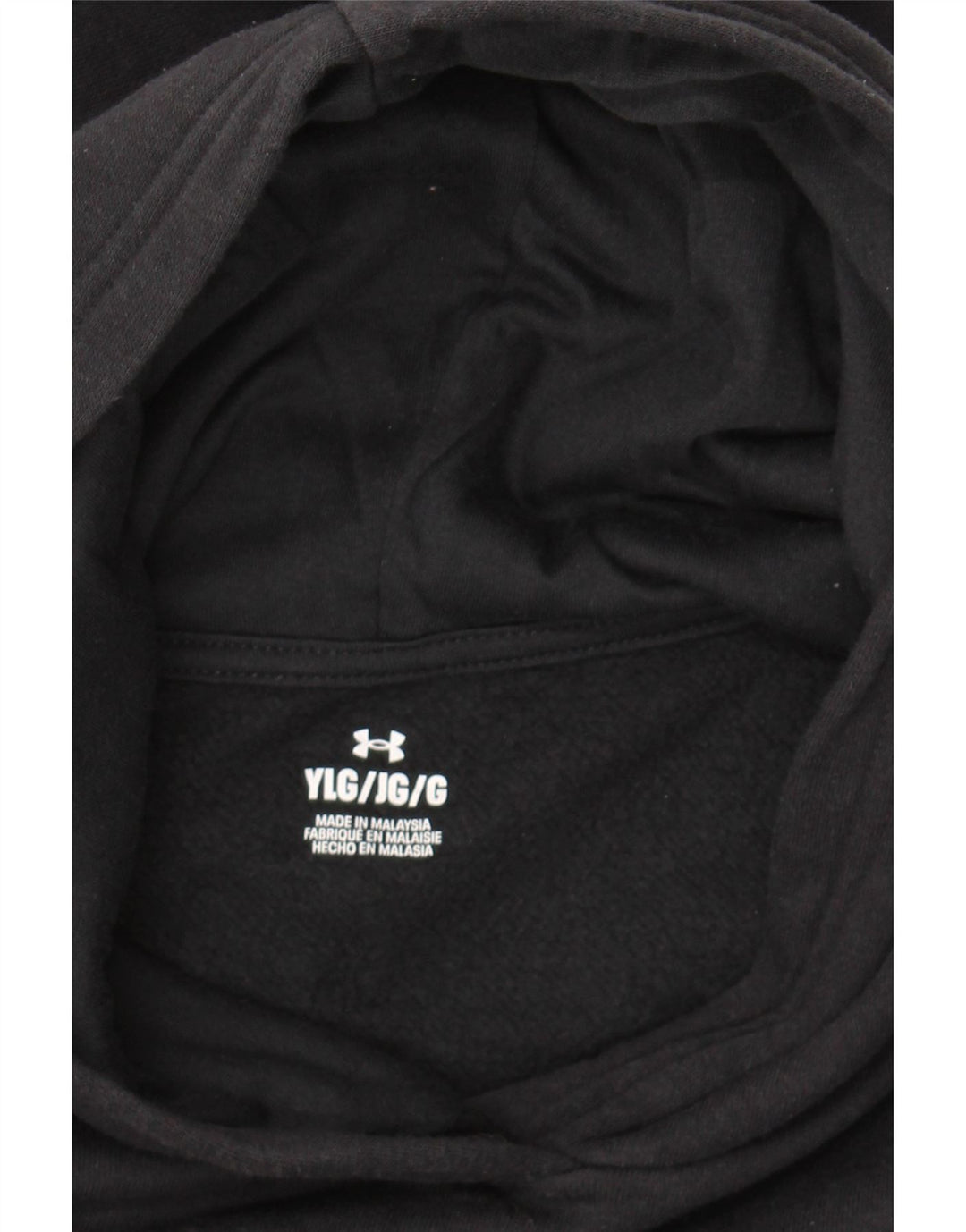UNDER ARMOUR Girls Hoodie Jumper 11-12 Years Large Black Cotton Vintage Under Armour and Second-Hand Under Armour from Messina Hembry 