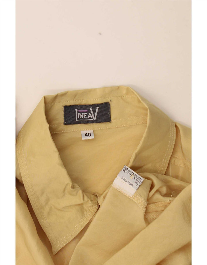 Blusa feminina oversized LINEAV EU 40 seda amarela média