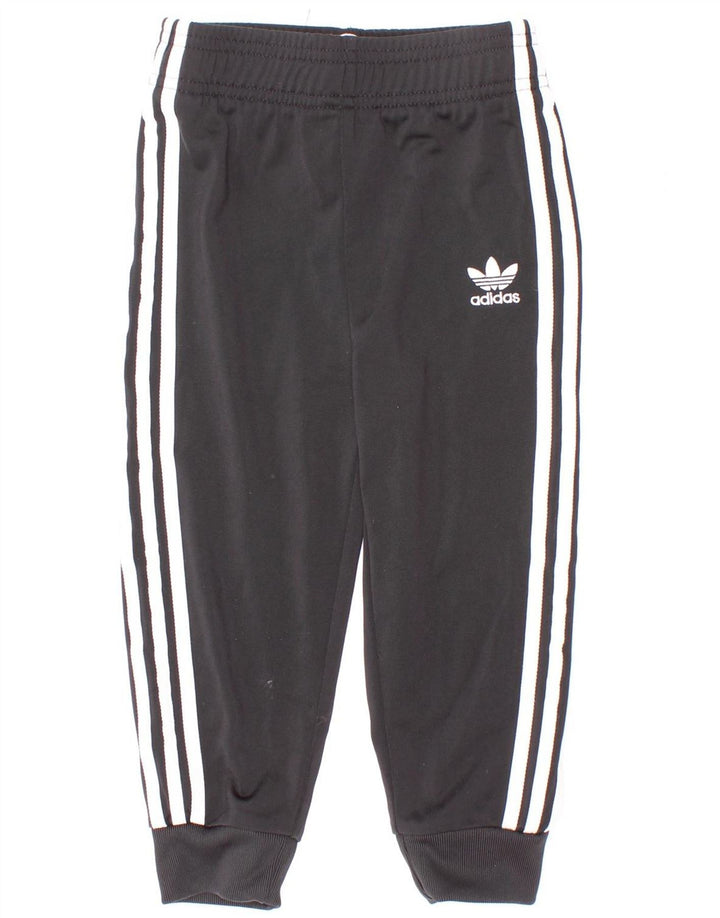 Adidas meninos calças de treino joggers 2-3 anos preto poliéster