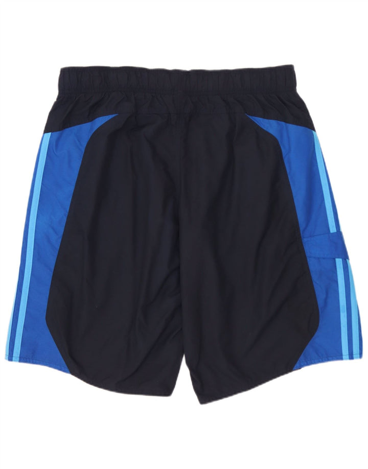 Shorts de natação masculinos Adidas Cargo médio azul marinho Colourblock Nylon