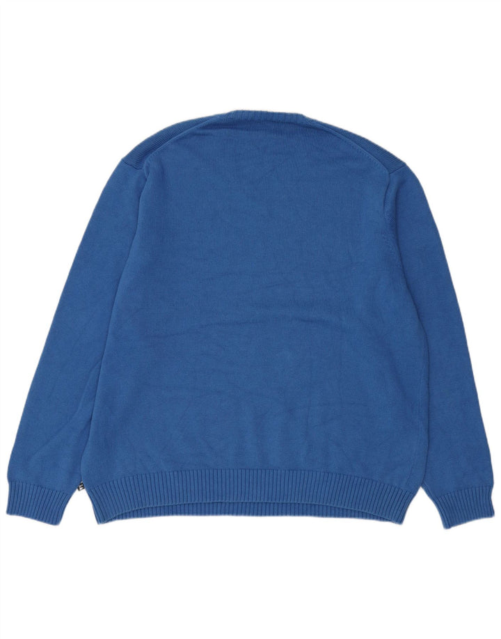 Suéter masculino Marks & Spencer Blue Harbor com decote em V 2XL algodão azul
