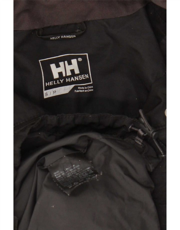 Jaqueta corta-vento feminina Helly Hansen com capuz UK 10 poliéster preto pequeno
