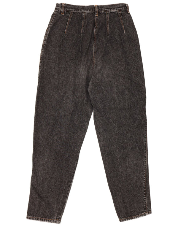 Jeans vintage feminino cintura alta cônico Reino Unido 14 médio W26 L29 algodão cinza