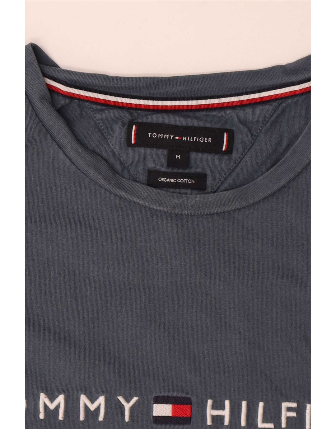 Camiseta masculina Tommy Hilfiger com estampa gráfica cinza médio algodão