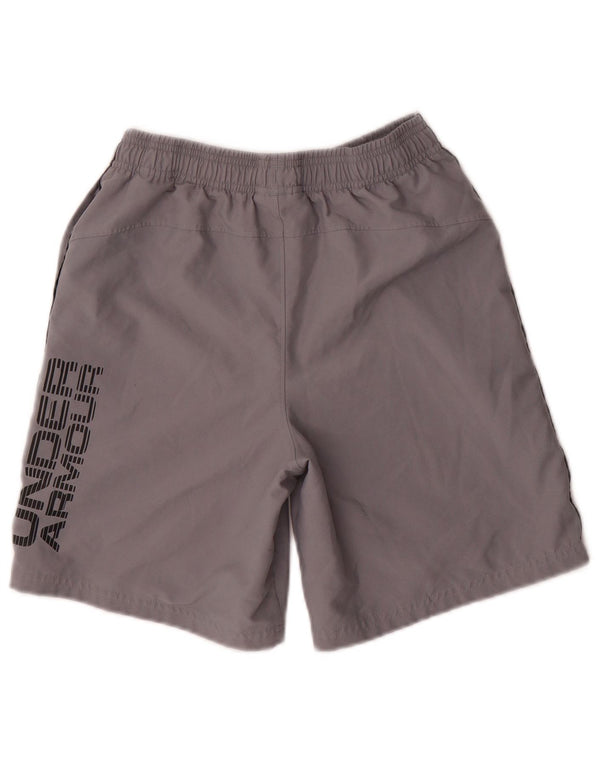 Shorts esportivos gráficos Under Armour Boys Heat Gear 11-12 anos grandes cinza