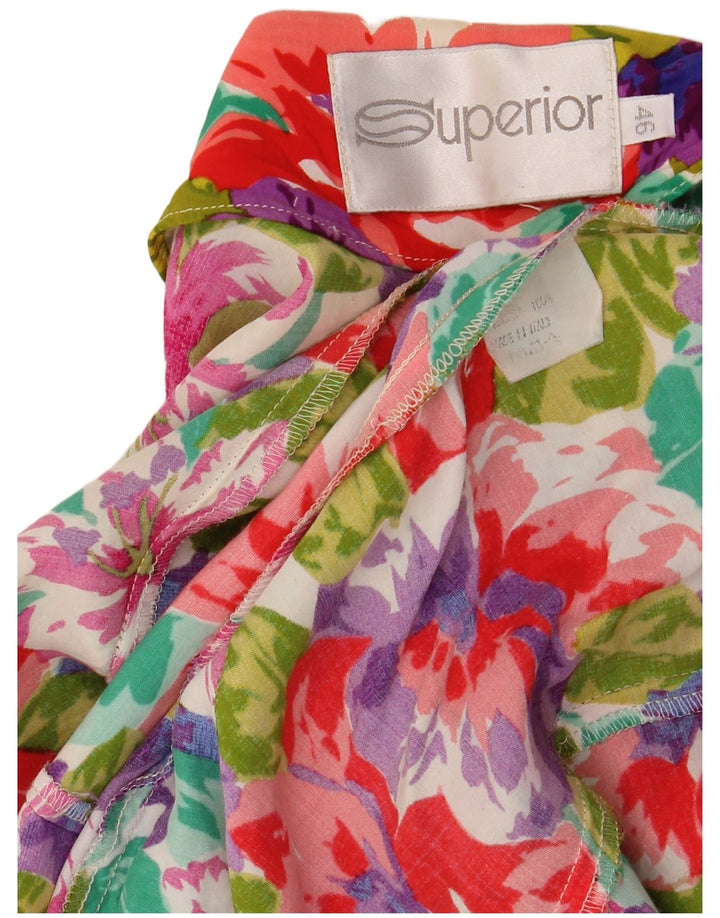 Blusa Camisa Manga Curta Feminina Superior IT 46 Grande Floral Multicolorida