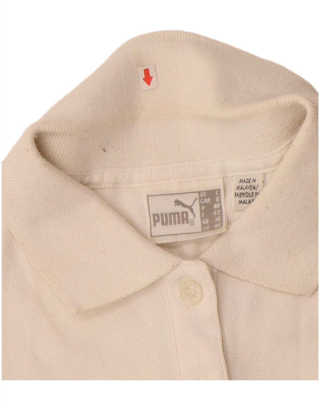 Camisa polo feminina sem mangas PUMA UK 14 médio off white