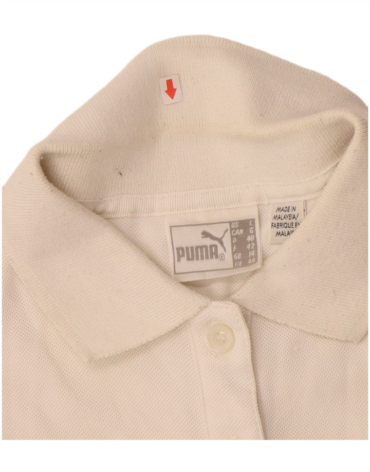 Camisa polo feminina sem mangas PUMA UK 14 médio off white