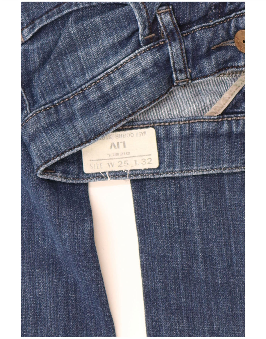 DIESEL Feminino Liv Straight Jeans W25 L29 Azul Algodão