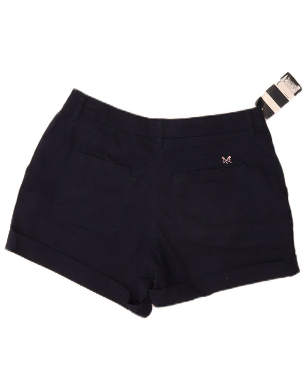 Shorts Chino femininos Crew Clothing UK 12 médio W30 algodão azul marinho