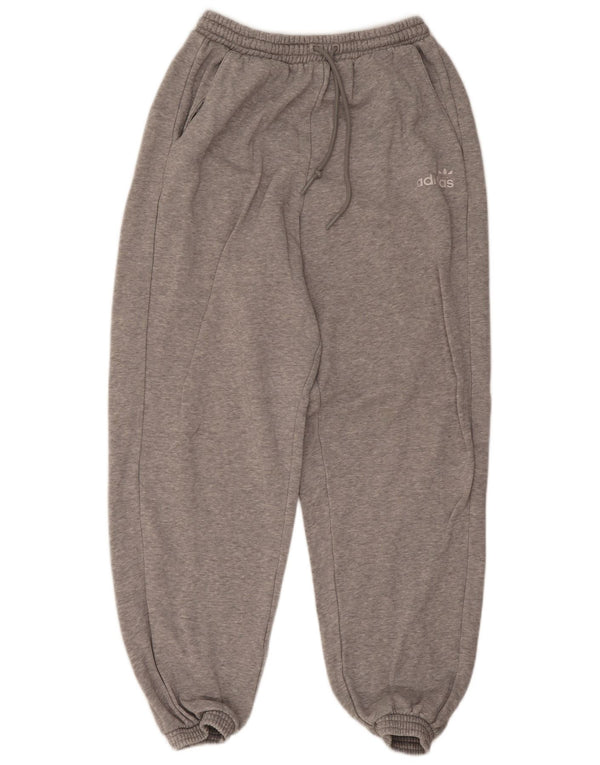 Calças de treino femininas Adidas Joggers UK 8 pequeno algodão cinza