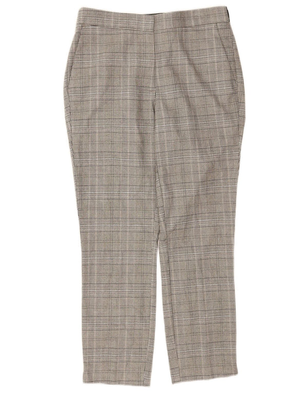 Zara Calça feminina cortada pequena W26 L24 cinza xadrez