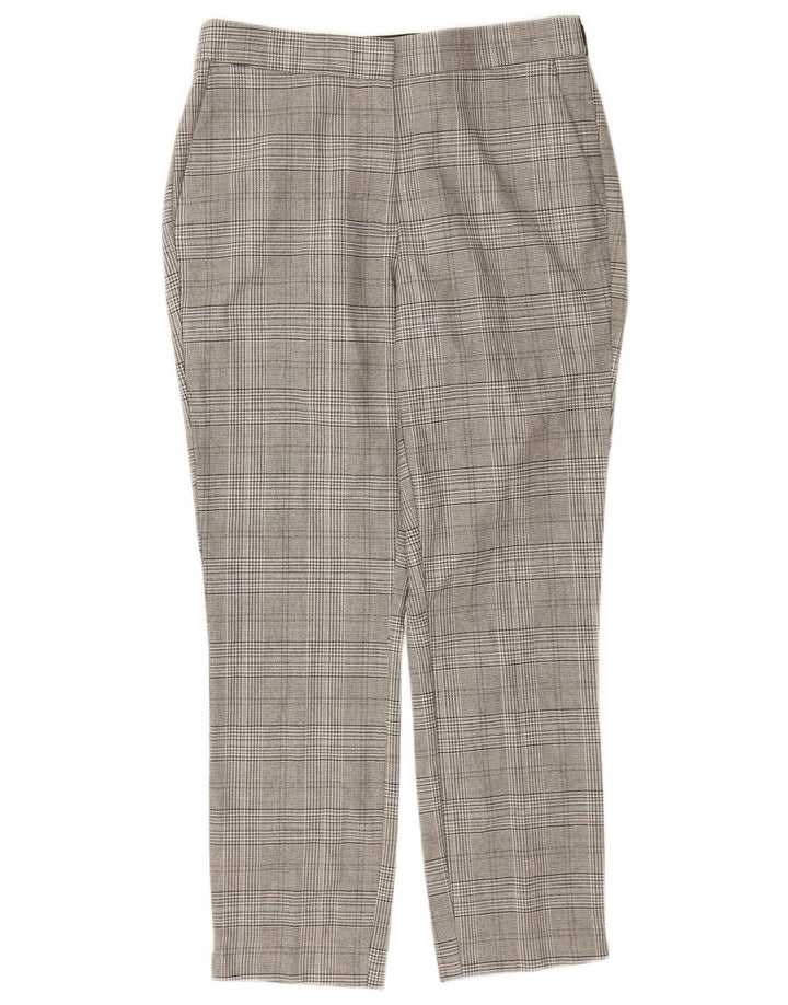 Zara Calça feminina cortada pequena W26 L24 cinza xadrez