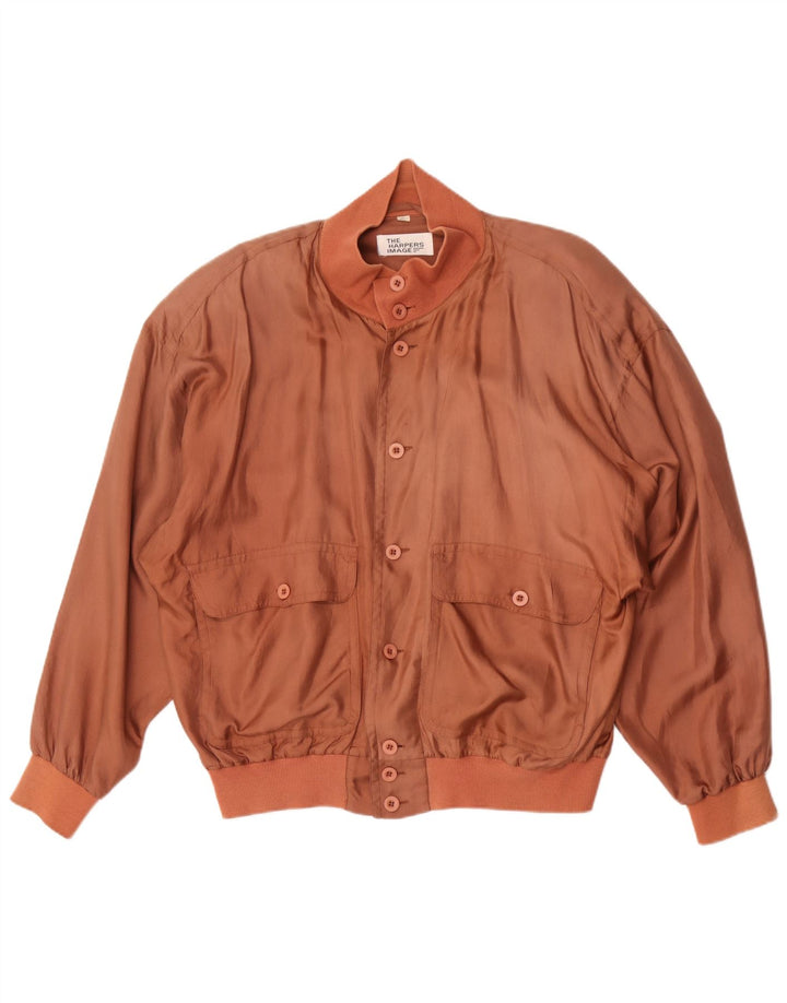 Jaqueta bomber masculina vintage UK 38 seda rosa média