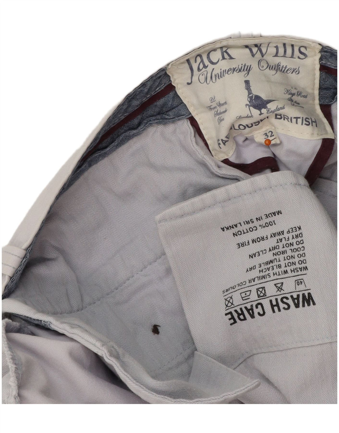 JACK WILLS Mens Chino Shorts W32 Algodão Azul Médio