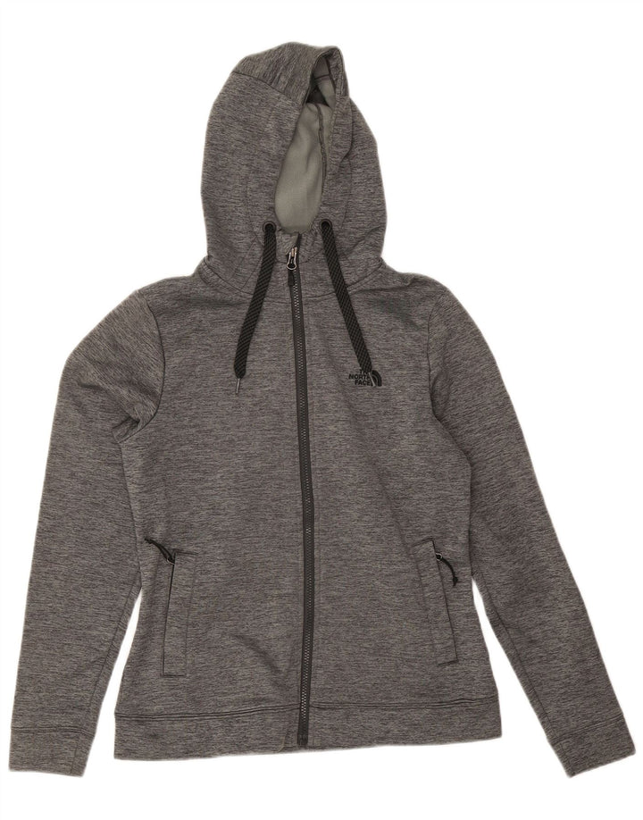 Suéter feminino com capuz e zíper The North Face UK 12 poliéster cinza médio