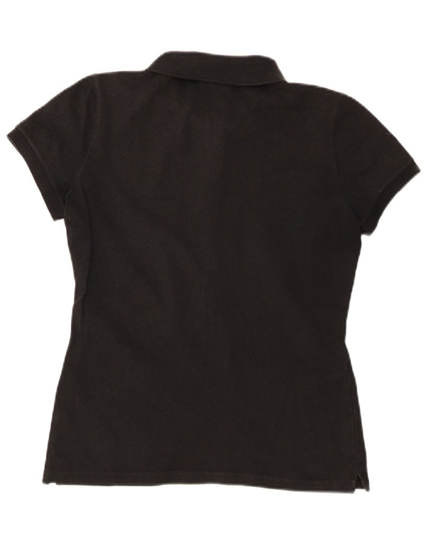 Camisa polo feminina Lacoste tamanho 40 algodão preto médio