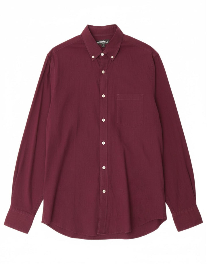 Camisa masculina Mercantile Flex J. CREW de algodão marrom médio