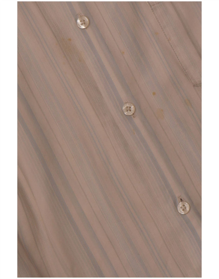 PIERRE CARDIN Camisa masculina de manga curta 2XL algodão listrado azul