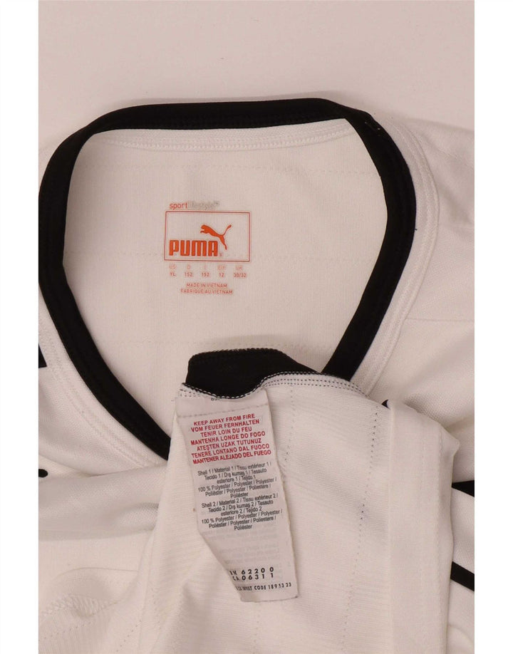 Camiseta Puma Boys Regular Graphic Top 11-12 Anos Branco Colorblock