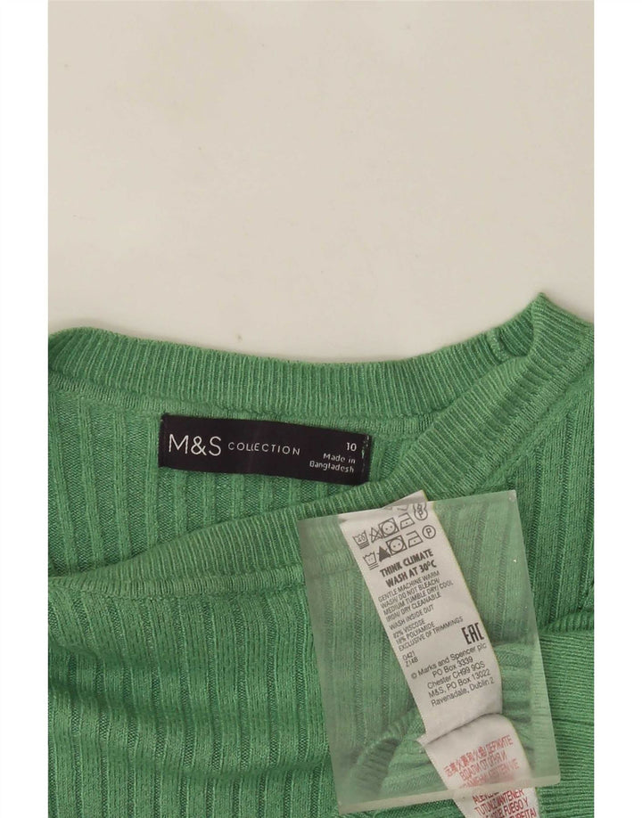 Suéter feminino Marks & Spencer com gola canoa Reino Unido 10 pequeno verde
