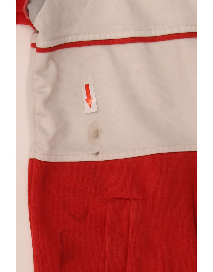 Casaco de treino feminino French Connection UK 16 grande bloco colorido vermelho