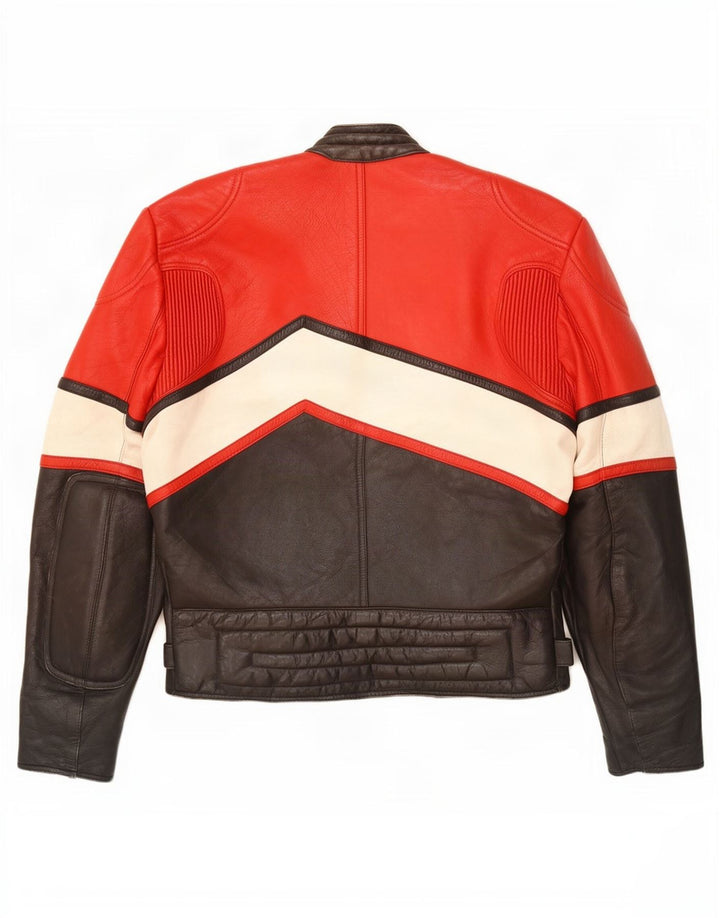 Jaqueta masculina Sportex Racer IT 44 XS couro colorblock preto