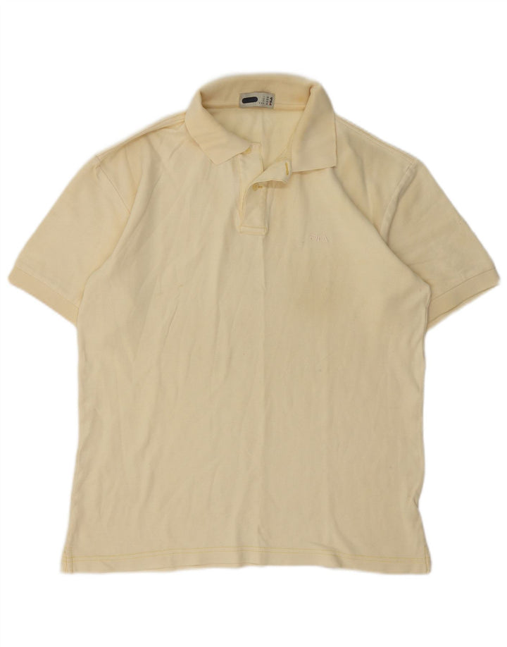 Camisa polo masculina Fila IT 50 médio off white algodão