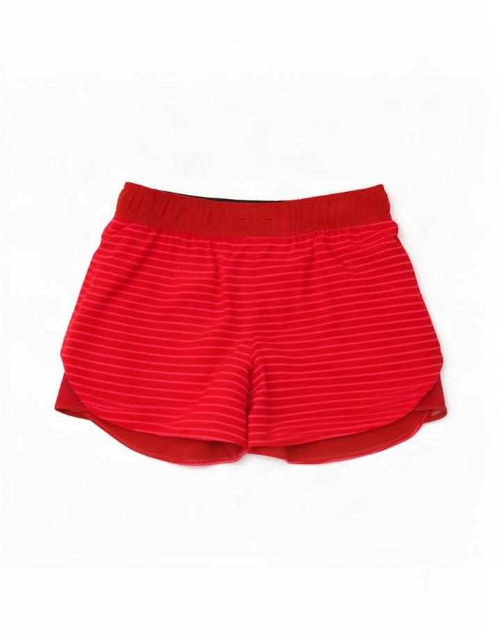 Shorts esportivos femininos Lululemon EUA 6 listrado rosa médio