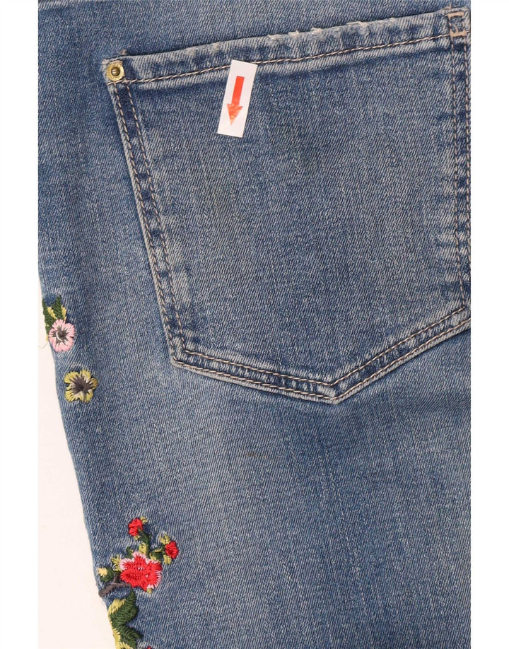 Marks & Spencer Jeans Slim Feminino Reino Unido 12 Médio W32 L28 Azul Floral