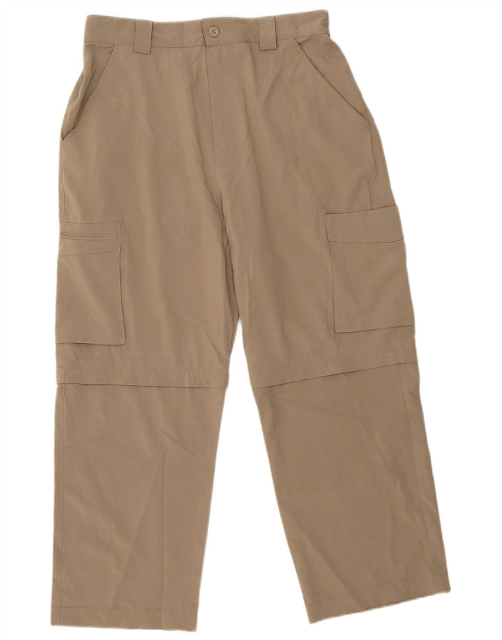 Calças colhidas carga masculina Mountain Warehouse poliéster bege W32 L25