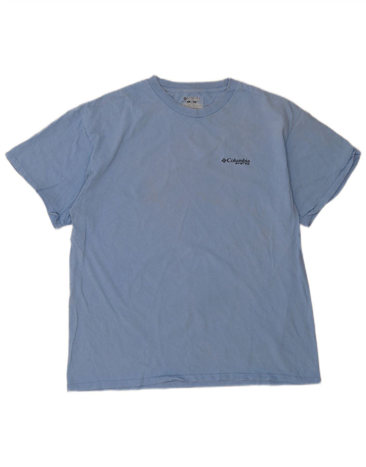 COLUMBIA Camiseta masculina gráfica top grande algodão azul