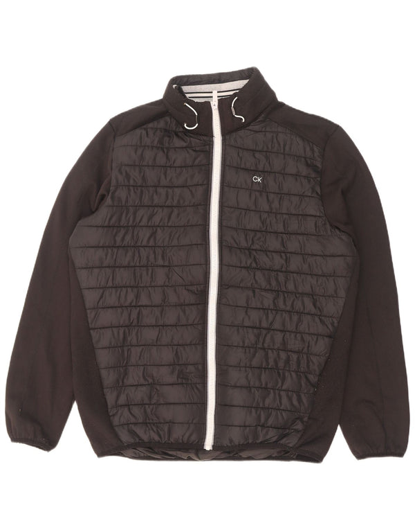 Jaqueta acolchoada de golfe masculina Calvin Klein UK 38 poliéster preto médio