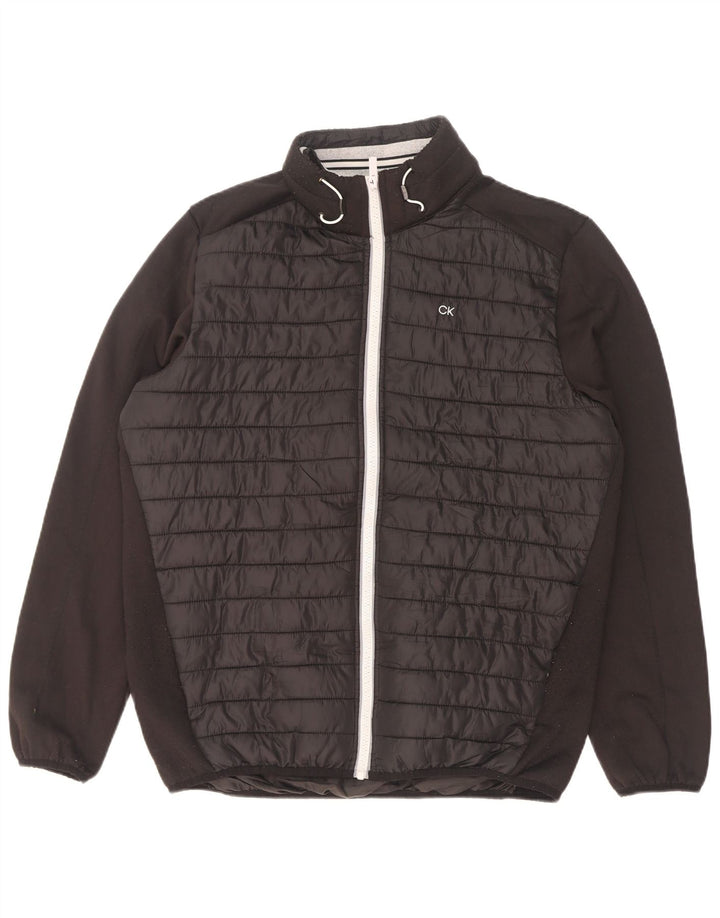 Jaqueta acolchoada de golfe masculina Calvin Klein UK 38 poliéster preto médio