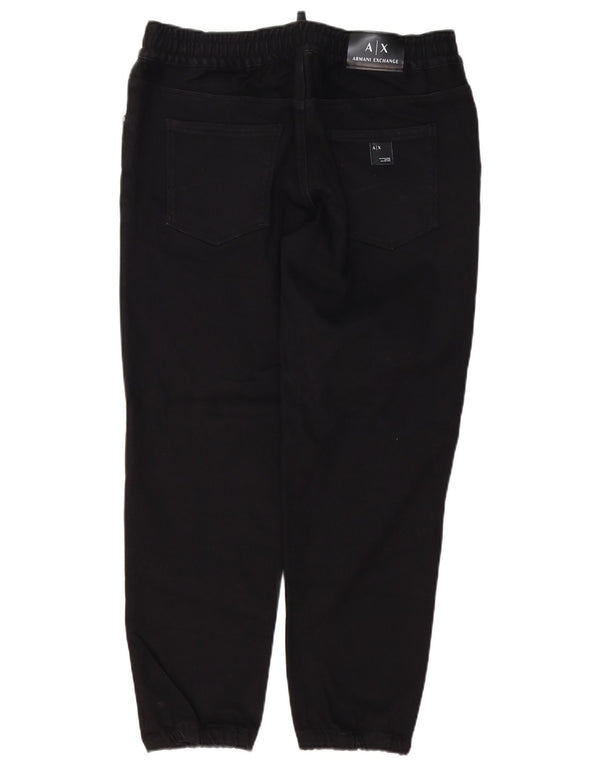 Armani Exchange Mens Joggers Slim Jeans W32 L28 Algodão Preto