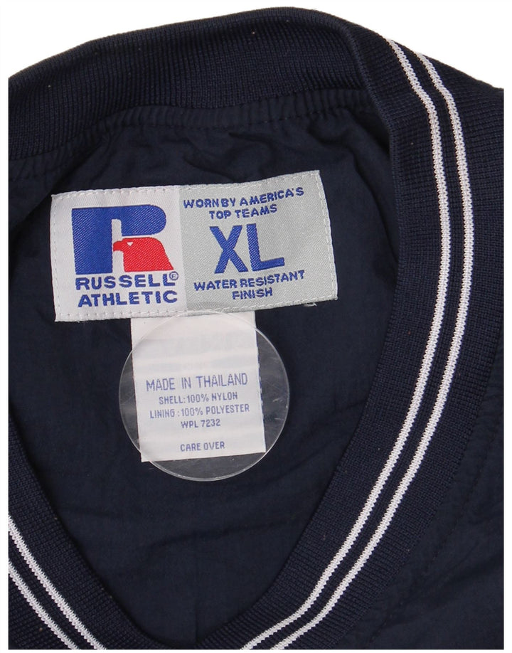 Russell Athletic masculino pulôver agasalho jaqueta XL azul marinho nylon