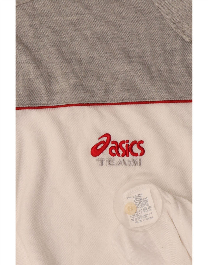 Camisa polo masculina Asics grande algodão colorblock branco