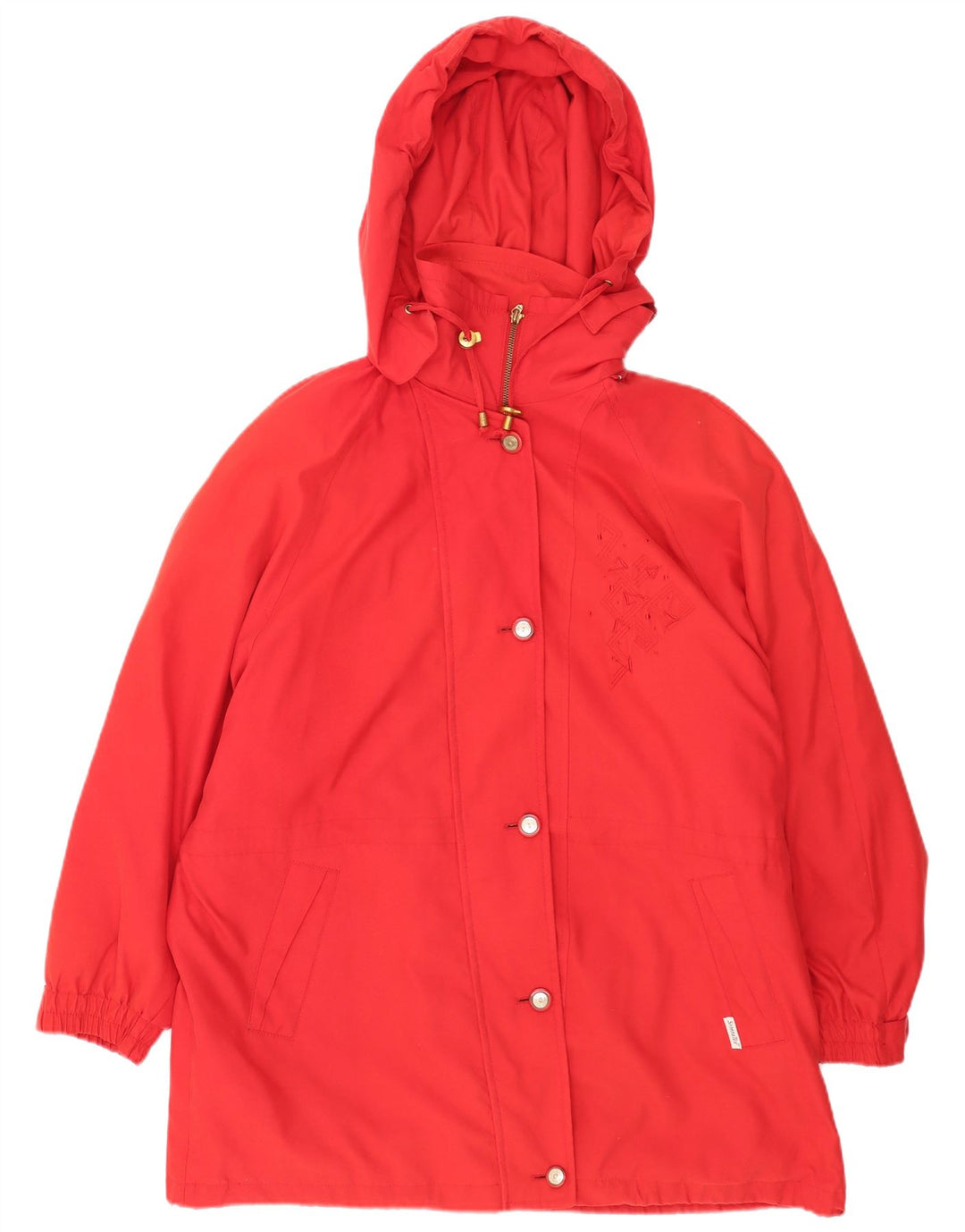 Casaco corta-vento feminino Sympatex com capuz e grandes dimensões UK 20 2XL poliéster vermelho