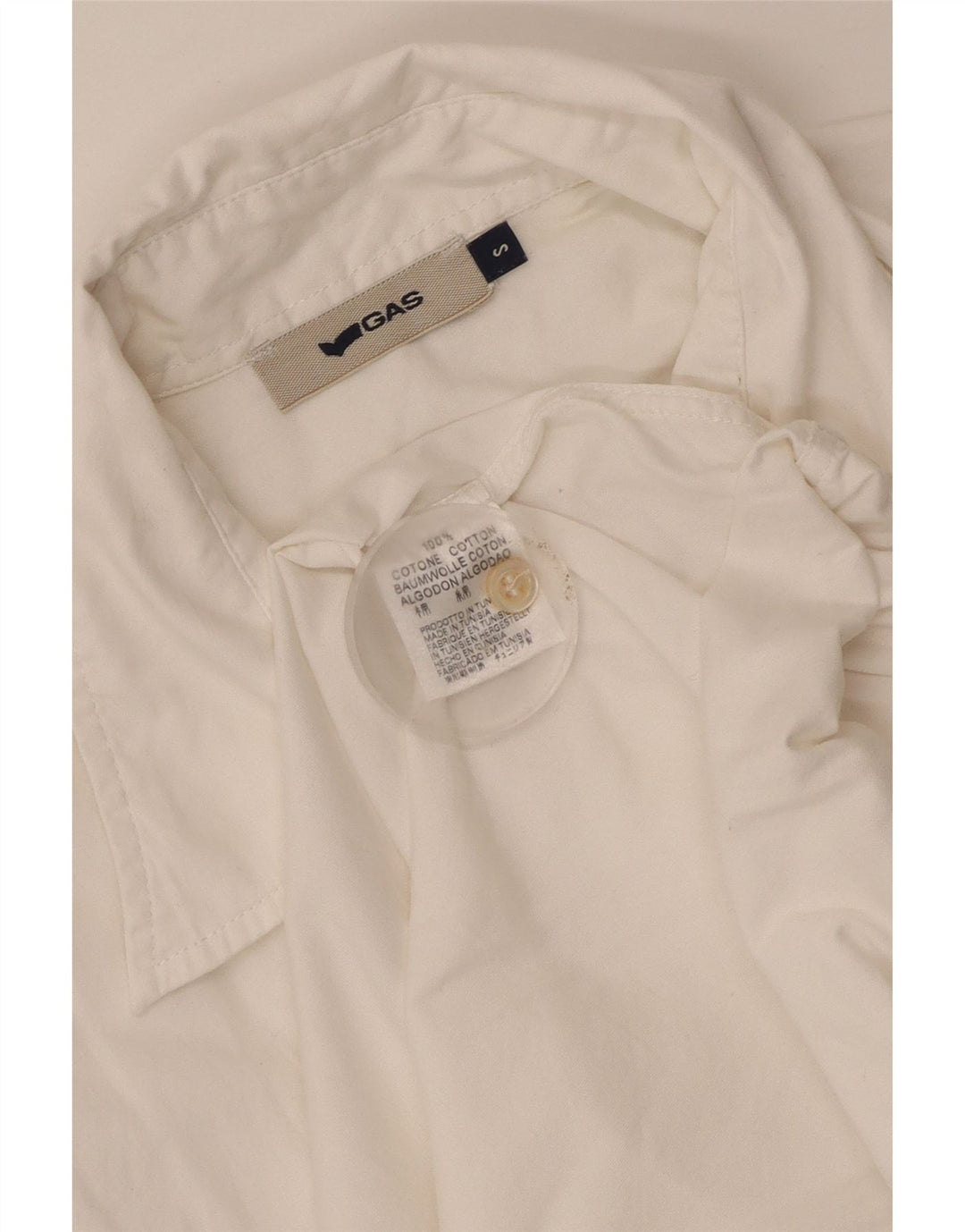 Camisa masculina de manga curta Gas pequena algodão branco