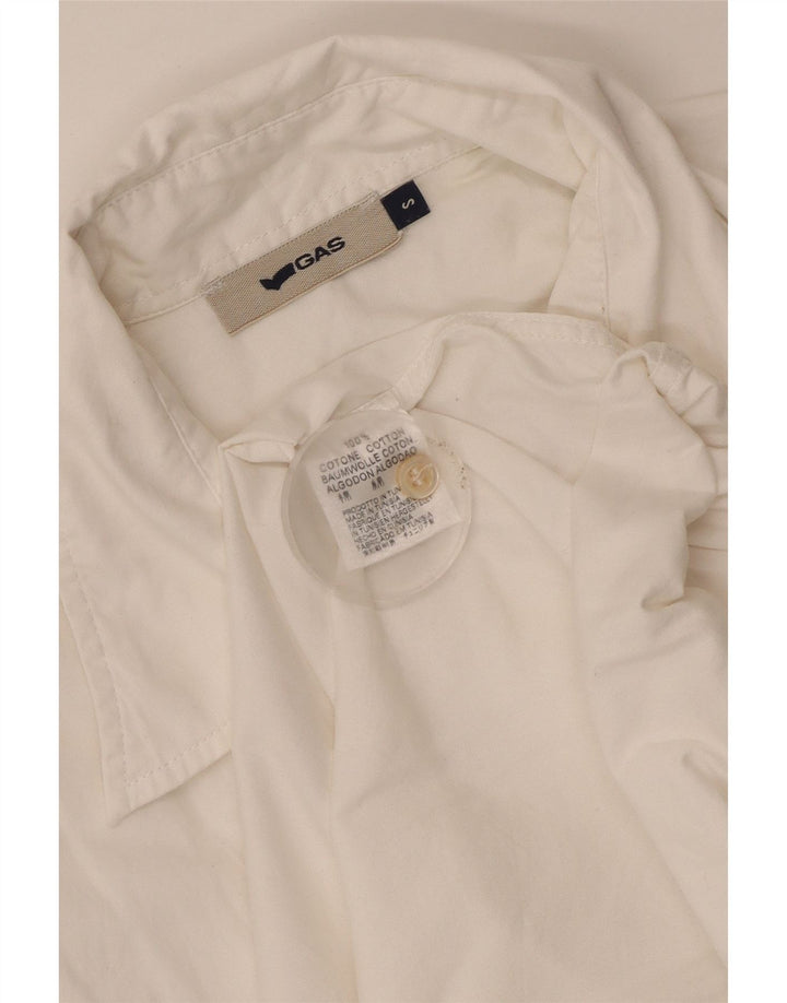 Camisa masculina de manga curta Gas pequena algodão branco