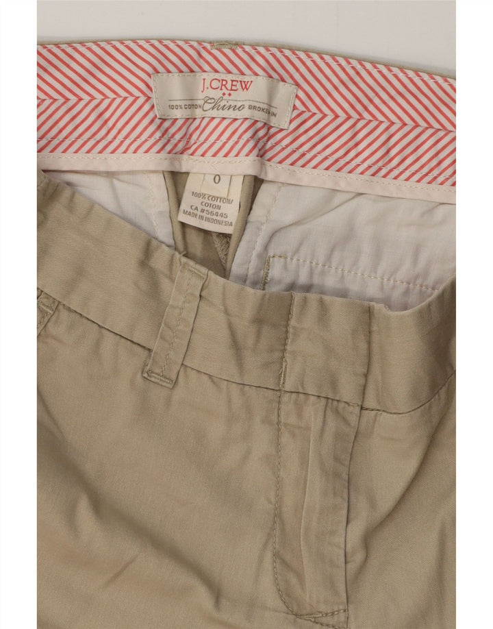Shorts Chino feminino J. CREW EUA 0 XS W28 algodão bege