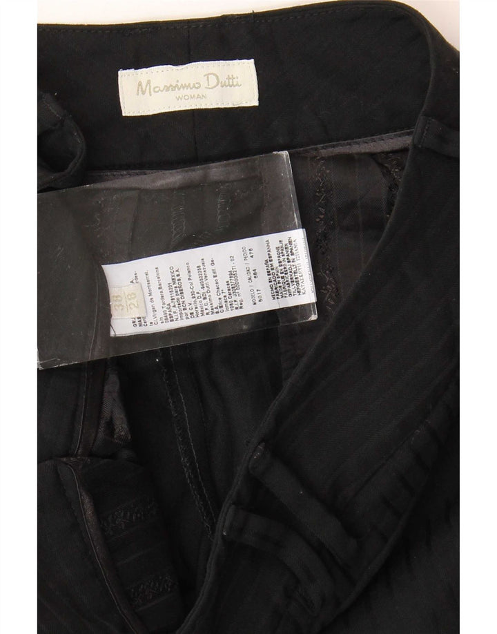 Calça Chino Mulher Massimo Dutti EU 38 Pequeno W28 L30 Preto Listrado
